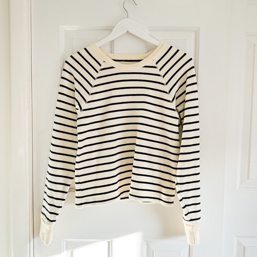 Madewell Luxe Raglan Sweatshirt in Stripe
